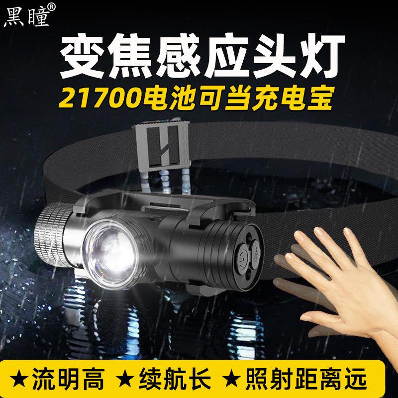 黑瞳头灯钓鱼专用2026新款夜钓感应强光超亮锂电池大容量超头戴式