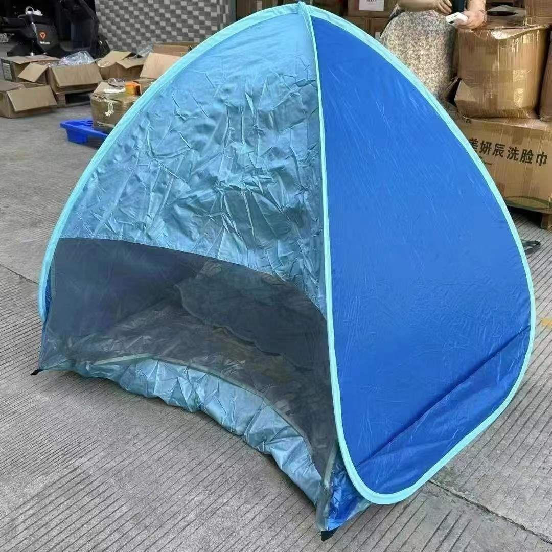 沙滩帐篷速开防晒儿童露营遮阳便携全自动野餐简易帐篷颜色随机发
