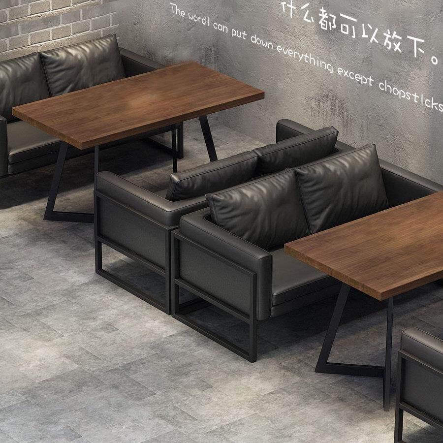 工业风卡座沙发奶茶店餐厅咖啡厅烧烤店主题音乐吧铁艺桌椅组合