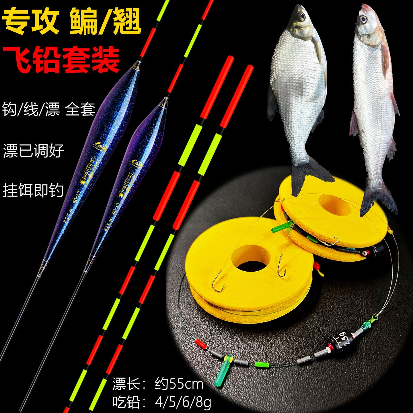 台钓免调漂钓离底浮钓鳊鱼翘嘴长子线飞铅主线组带漂双钩成品套装