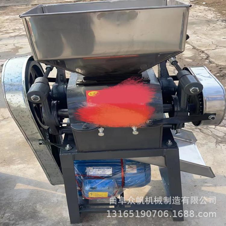 电动对辊式豆扁机三相电粮食挤扁破碎机多用途粮食压扁机