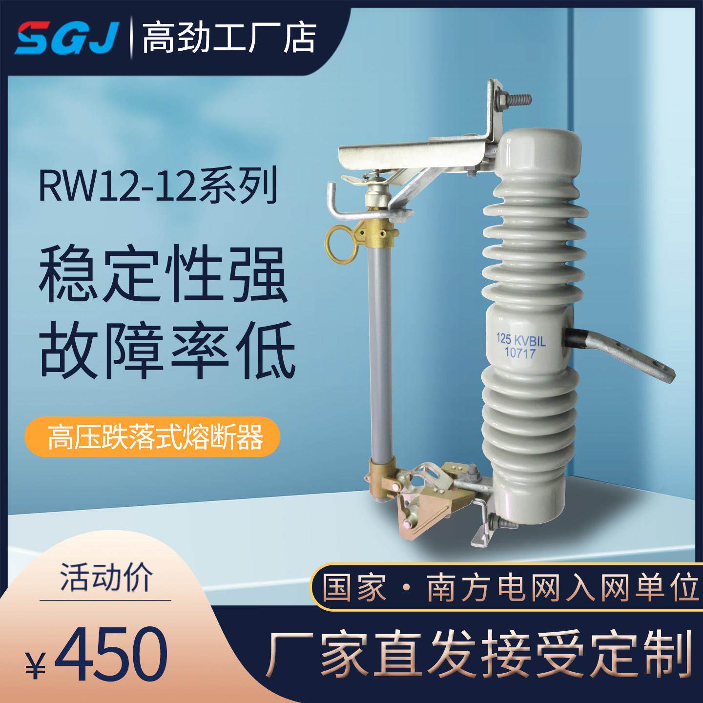 户外高压跌落式熔断器保险熔丝RW12-12/100施恩禧XS开关FSC令克