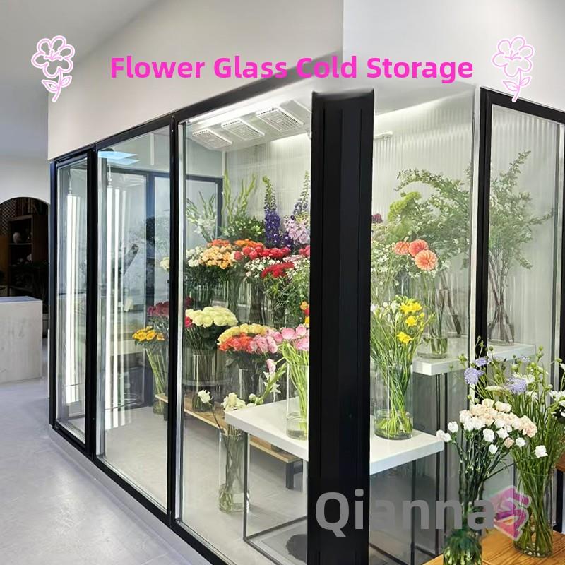 玻璃鲜花冷库花店专用玻璃花房鲜花保鲜柜风冷展示柜定制