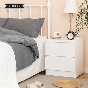信工2024新款床头柜小型家用卧室40cm简约现代储物收纳钢制抽屉柜