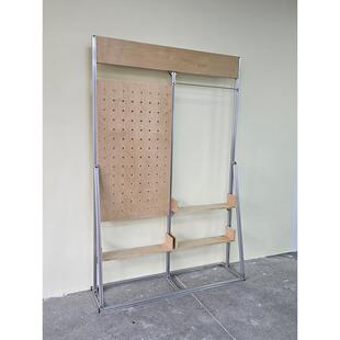 桦木海洋板铝型材展示架落地洞洞板陈列架饰品货架展示柜艺术展架