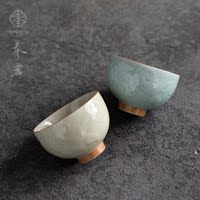 奉茗青瓷浮雕主人杯家用品茗杯陶瓷專用單杯功夫茶具茶杯喝茶杯子
