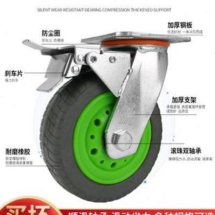 超重型脚轮弹力耐磨静音橡胶轮子手推拉餐车定万向带刹车滑轮大全