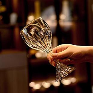 家用欧式 轻奢金色高档红酒杯套装 水晶葡萄酒杯高脚杯婚宴乔迁送礼