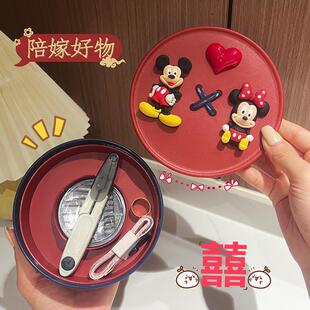 家用缝补 针线盒结婚嫁妆陪嫁用品大全婚庆红色针线包收纳盒套装