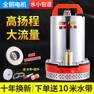 直流潜水泵48V60V72伏家用电动车水泵12V24V瓶小型农田灌溉抽水机