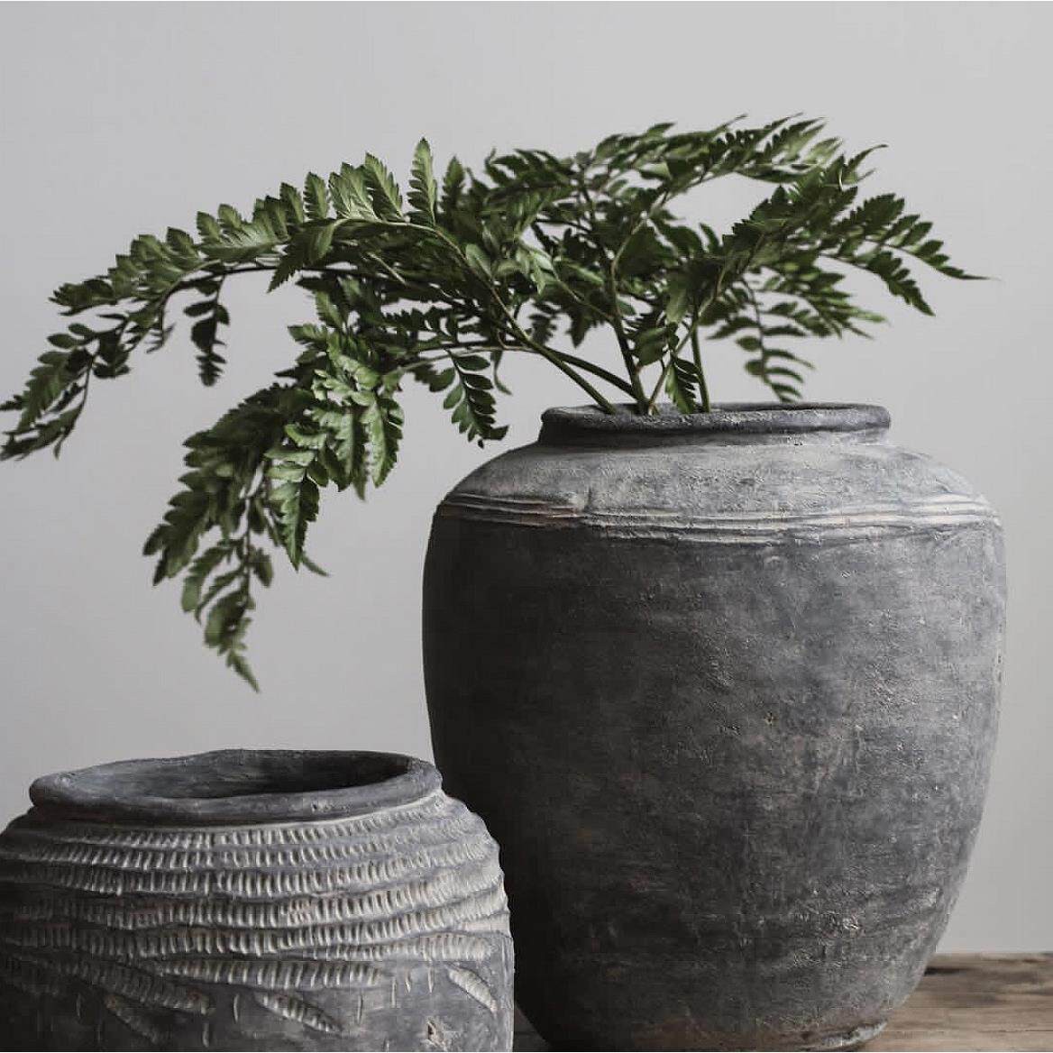 Wabi-Sabi覆古落地式陶瓷罐花瓶绿色植物花卉插花水培客厅餐厅桌