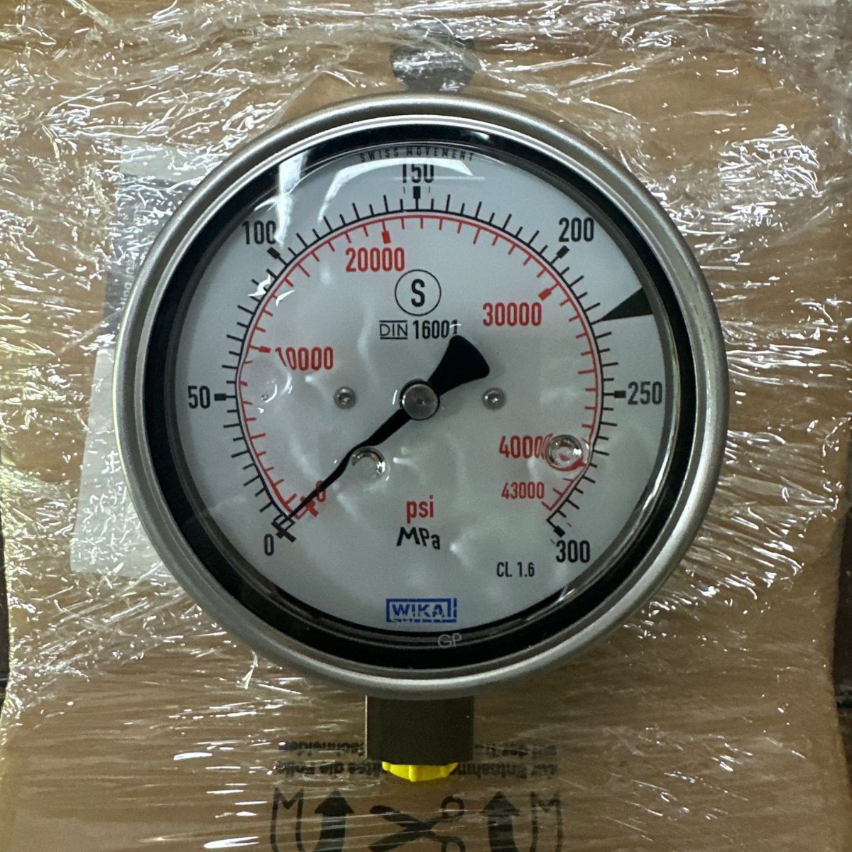 威卡WIKA  PG23HP-S波登管压力表.100...F 300 MPa 原装   现