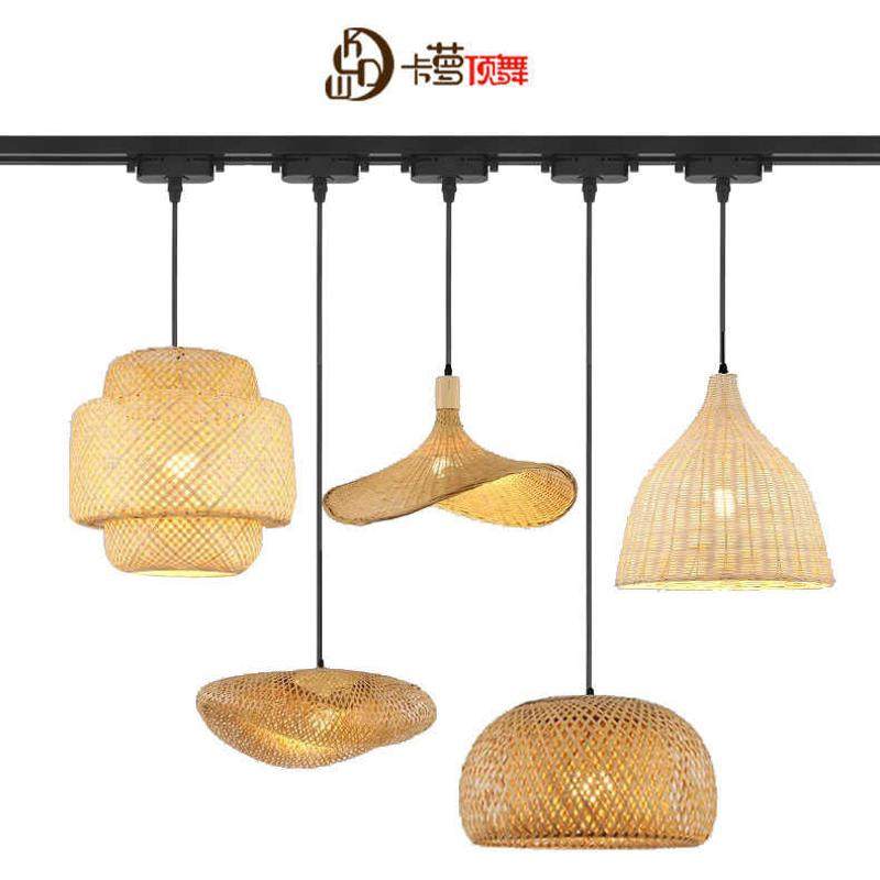 餐厅禅意轨道吊灯民茶室日w式可宿竹灯具竹编灯笼中式移位藤编艺,家装灯饰光源,轨道灯,淘宝优惠券,粉丝福利购,淘宝优惠卷