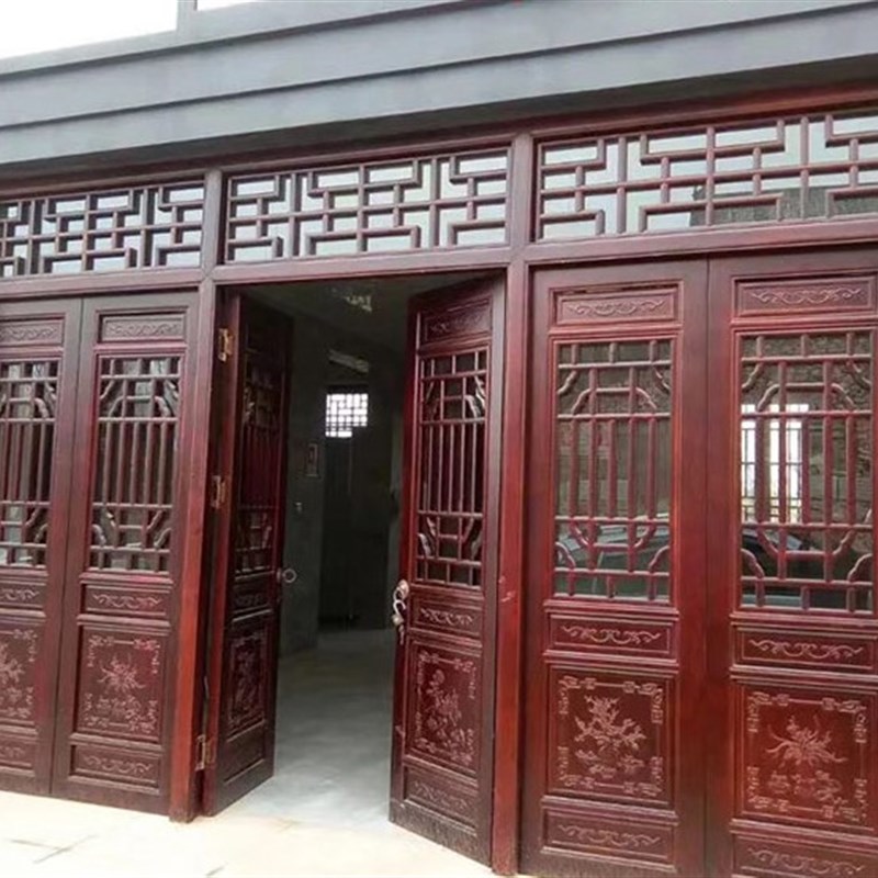 中式仿古屏风仿古门窗中w式花格玄关隔断花格实木门窗雕刻