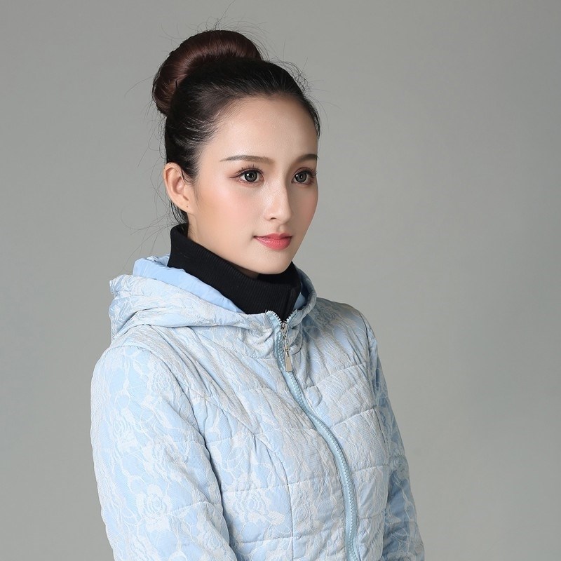 外套领子多功能i羽绒服亲肤防脏贴毛线布料保暖针织可拆卸立领螺