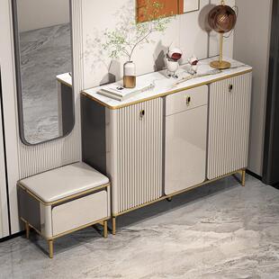 轻奢高级感岩板鞋柜家用进门口2025新款爆款玄关柜一体入户收纳柜