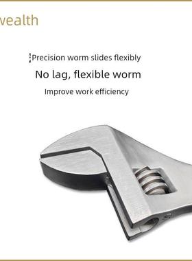 防磁活动扳手304不锈钢活动扳手无磁活动扳手白钢工具6inch-24inc