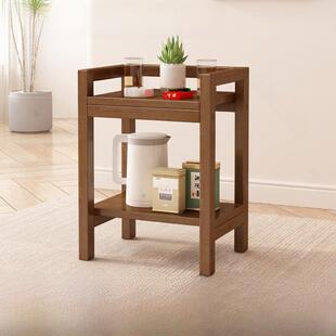 棋牌室茶水架全实木侧边柜麻将机小茶几置物架打牌可移动小茶桌