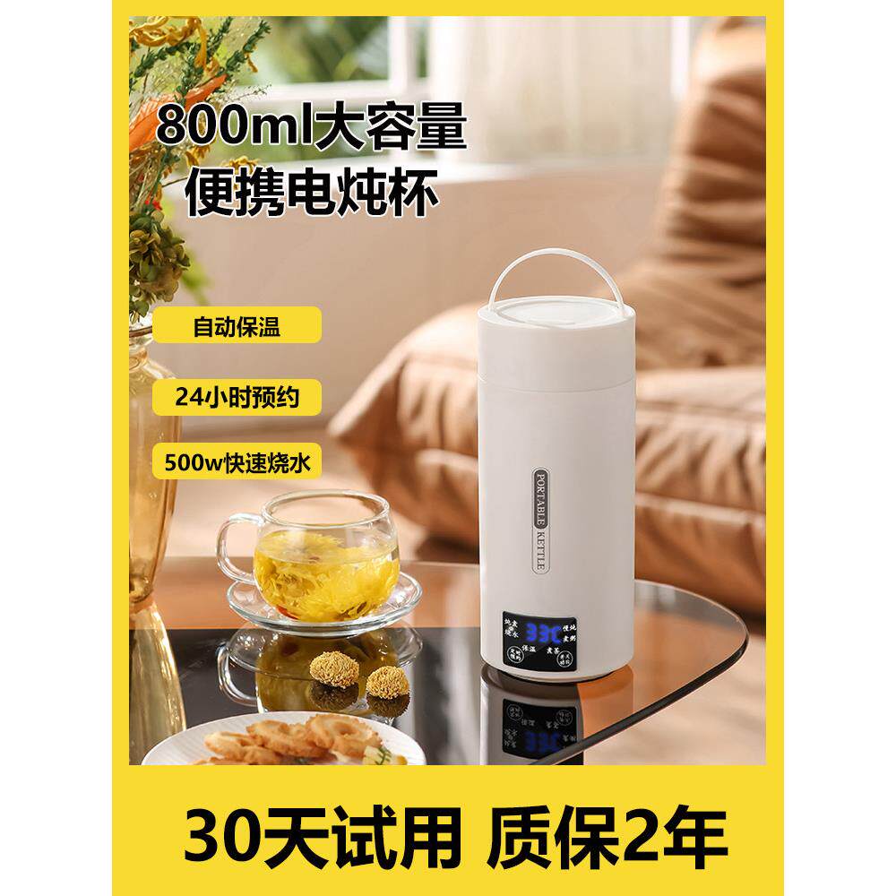 便携式烧水壶大容量电炖杯多功能电煮杯养生壶电热杯宿舍自动断电