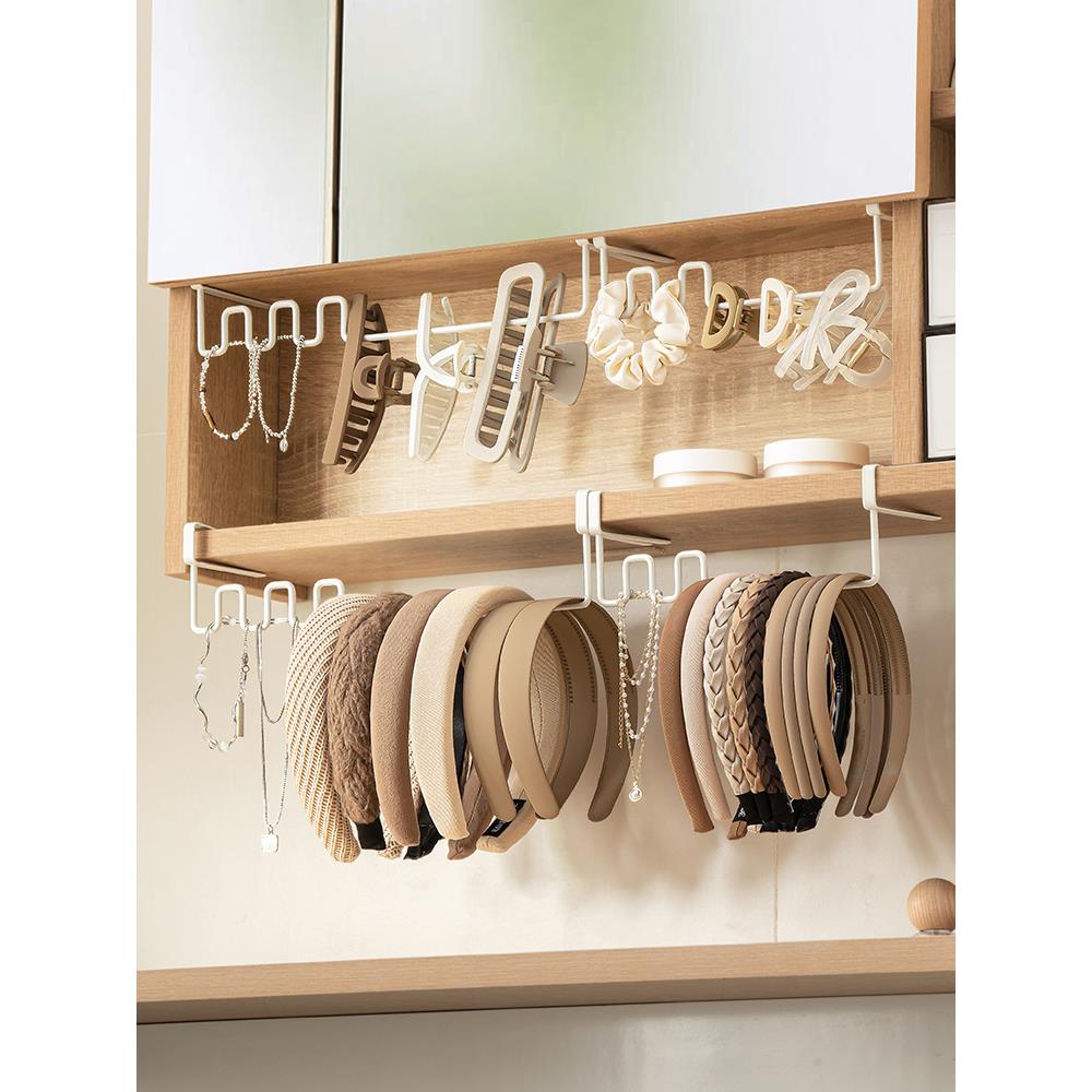 卫生间镜柜收纳盒挡板隔板首饰发饰项炼皮筋发绳发圈发夹发箍挂架