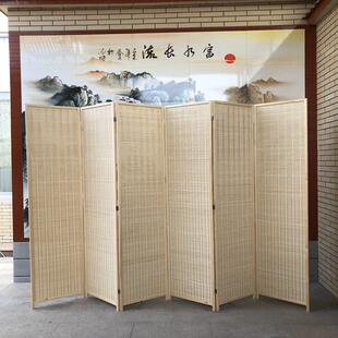 屏风草编折屏客厅卧室办公室试衣间 实木竹编高档屏风隔断环保中式