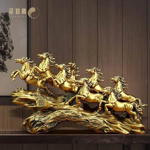 骏马招财摆件马年吉祥物办公室客厅高档装饰品开业礼品送领导朋友