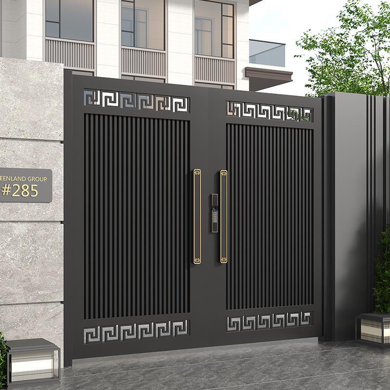 铝合金别墅门农村自建房大门现代简约院子大门推拉门铝艺庭院大门