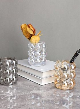 新中式水晶泡泡球笔筒售楼部卧室客厅餐厅书房电视柜桌面饰品摆件
