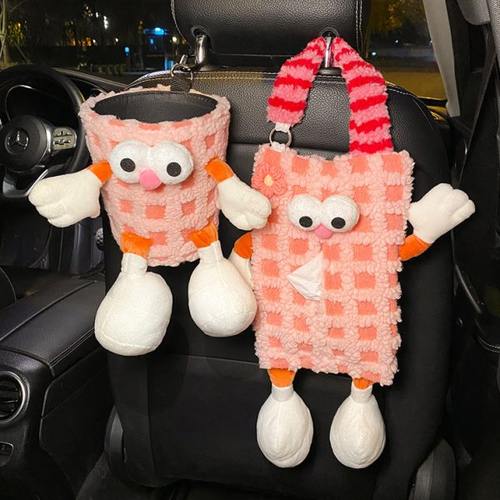 车载垃圾桶汽车内垃圾袋创意小怪兽车用置物桶车上雨伞收纳桶挂式