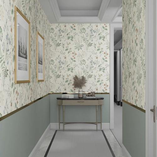 法式复古轻奢植物碎花墙纸卧室床头背景墙壁纸客厅餐厅3d墙布壁布