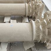 白玉兰大理石圆柱实心罗马柱定 石材圆柱大理石定制圆柱 空心拼柱