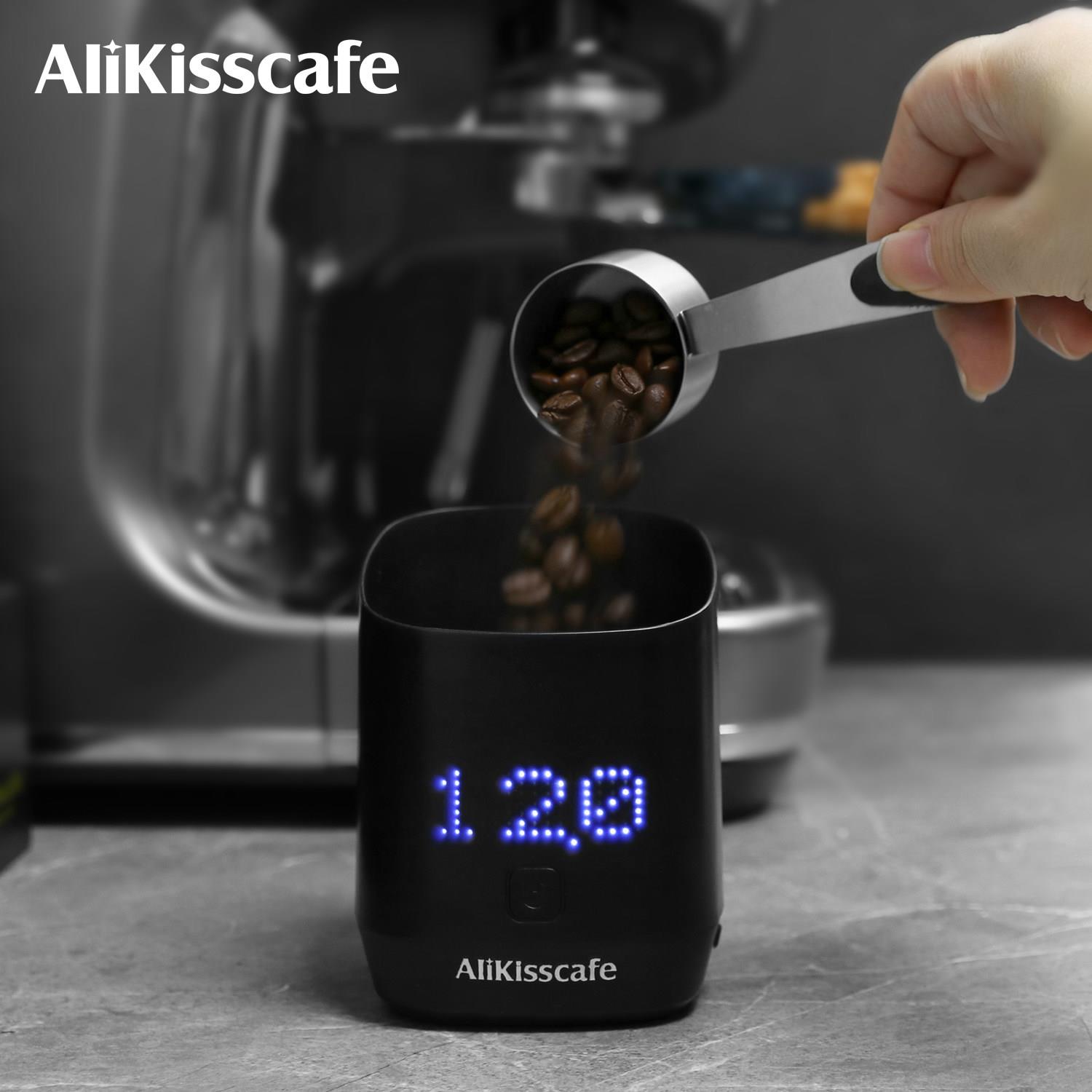 AliKisscafe咖啡秤电子秤带秤接粉杯手冲意式咖啡豆粉称重量杯