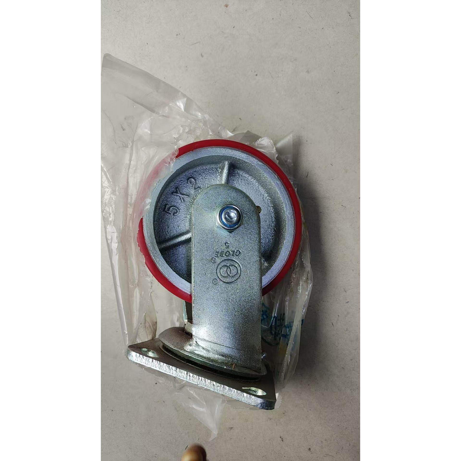 正品环球出口装铁芯聚氨酯轮5寸6寸万向定向刹车轮