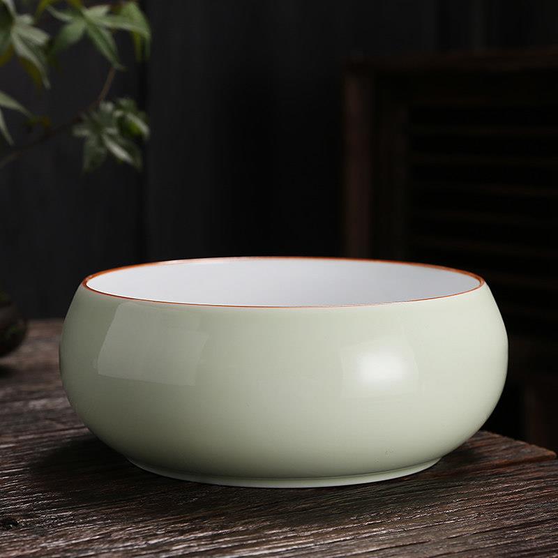 茶洗缸大号特大水盂功夫笔洗茶具盆配件白瓷器高档陶瓷家用品中式