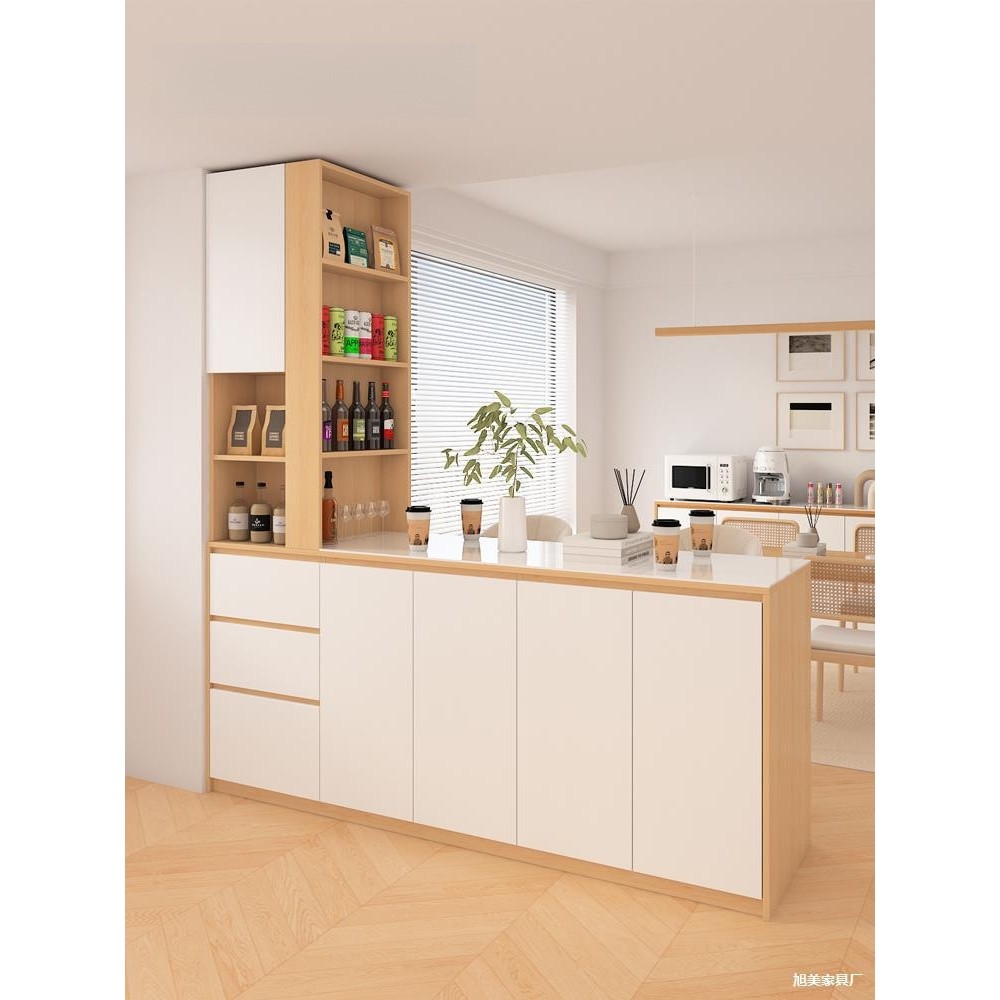 斯堪的纳维亚家庭收纳吧台桌两用开放式厨房隔断柜客厅收纳侧柜组