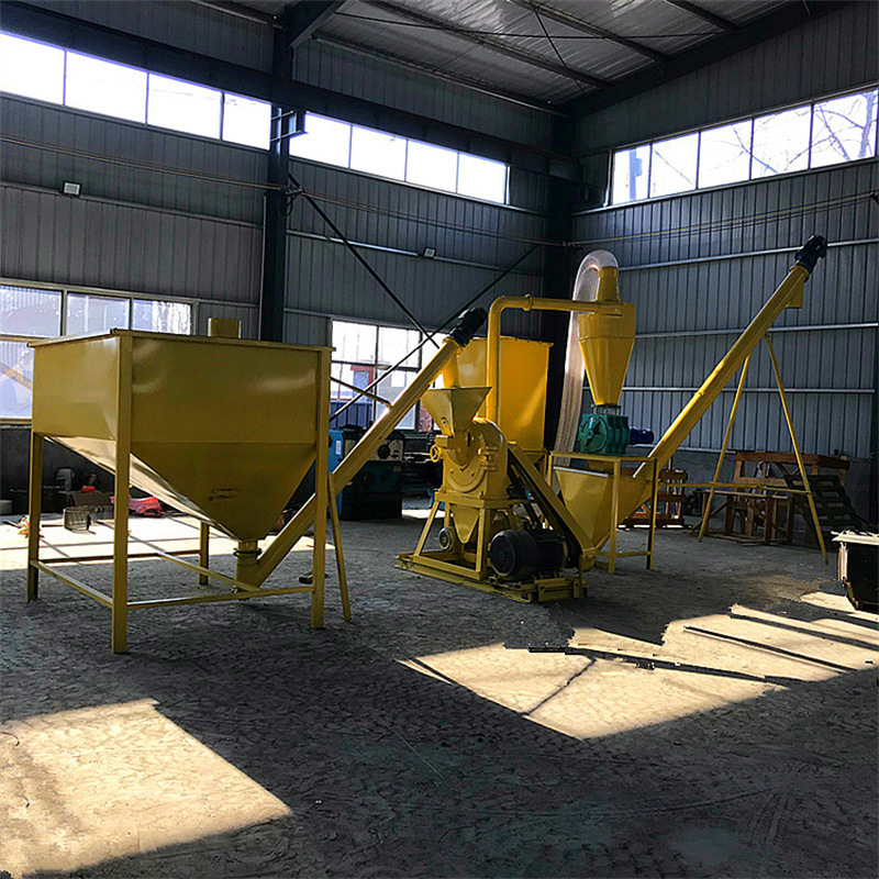 豆制品粉碎机 腐竹粉原料生产设备 自吸除尘锯末磨粉机可连续工作