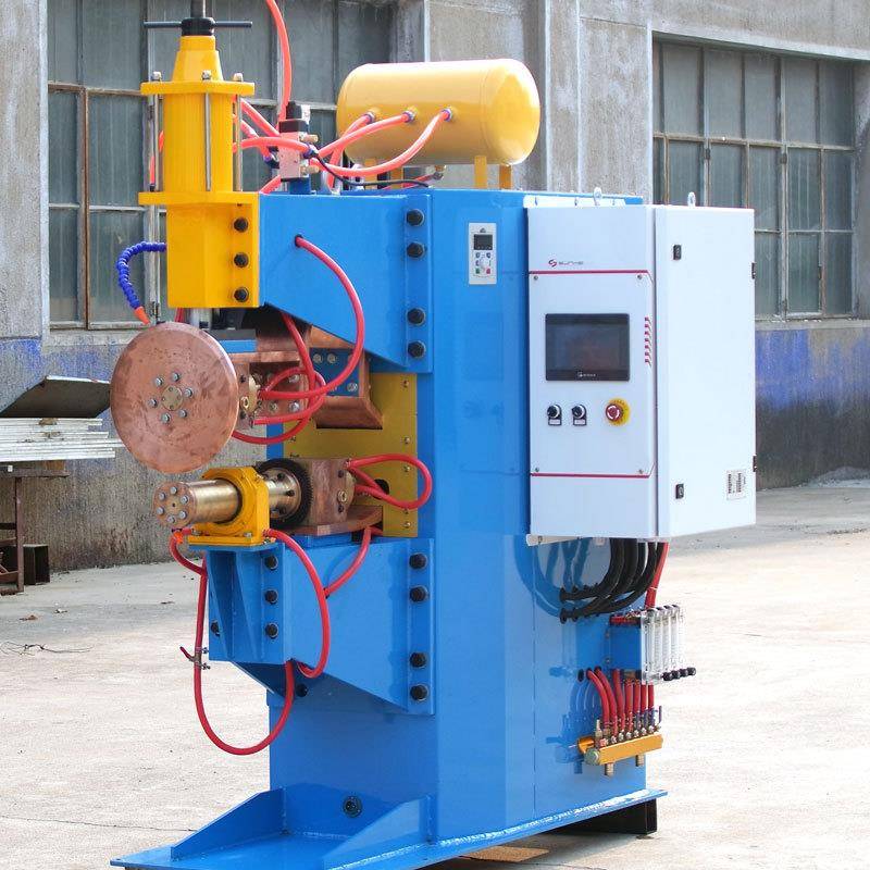 山东中频滚焊机厂家银瓦双驱动不锈钢波纹管环缝中频油箱缝焊机