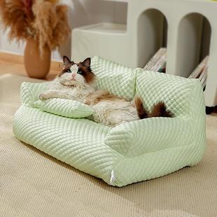 猫窝四季 保暖 通用夏季 透气冰丝窝狗窝可拆洗宠物沙发床宠物屋冬季