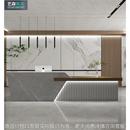 简约现代仿大理石纹烤漆收银台吧台柜台桌酒店公司前台接待台