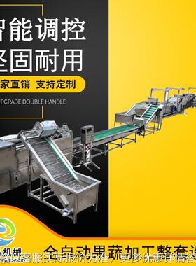 速冻青豆清洗杀青生产线 全自动不锈钢速冻胡萝卜丁加工设备