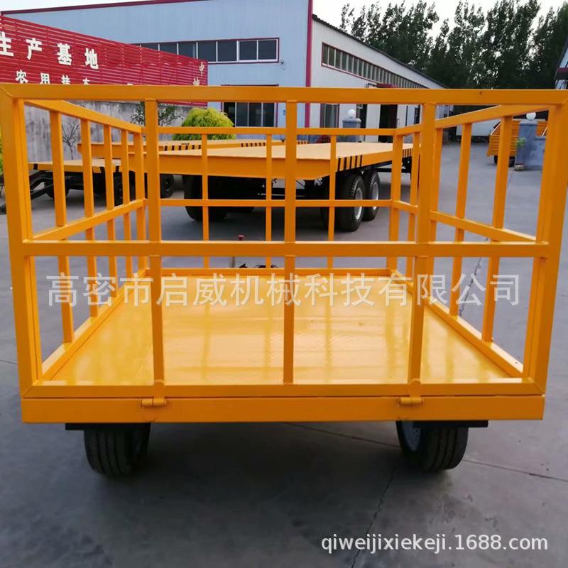 厂家供应围栏平板拖车小型1吨单轴农用拖车牵引挖掘机平板拖车