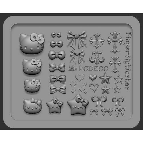 FingertipWorker｜蝶卡联名美甲模具 甜酷KT模具 美甲模具