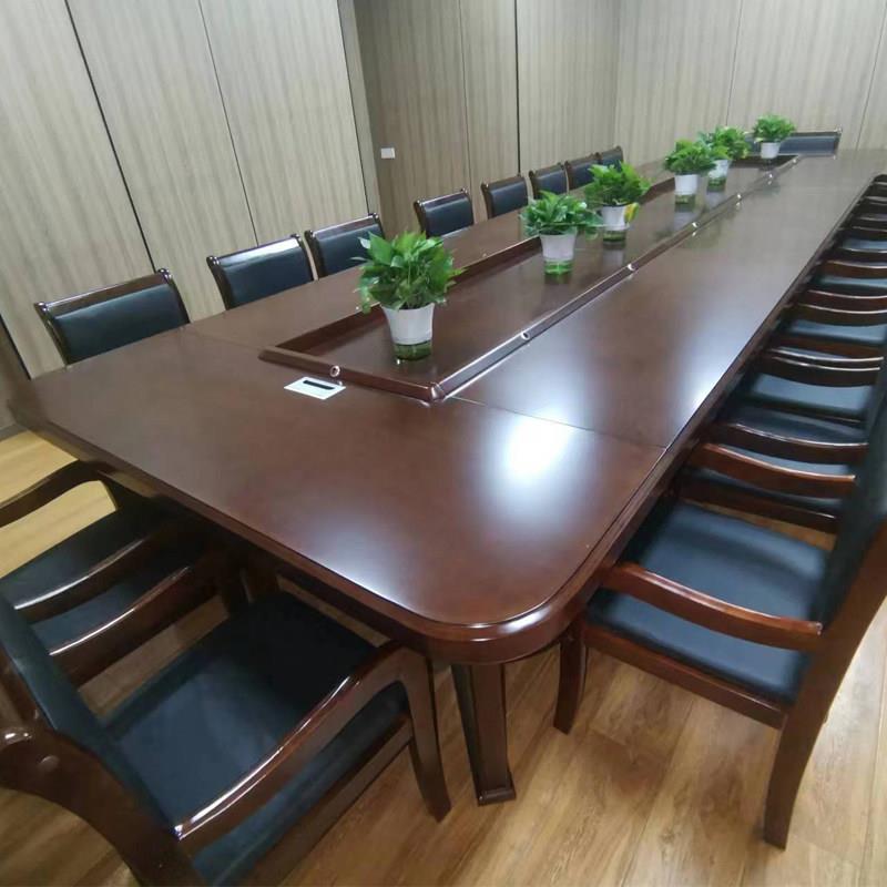 大型会议桌长桌政府开会桌子高档椭圆形办公桌会议室培训桌椅组合