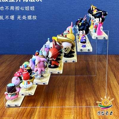 收纳展示玛办盒泡泡架娃娃收纳公仔I架盲架阶梯架茉莉木质展示