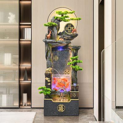 客厅玄关高山流水景观摆件水幕墙鱼缸假山循环水招财造景喷泉装饰