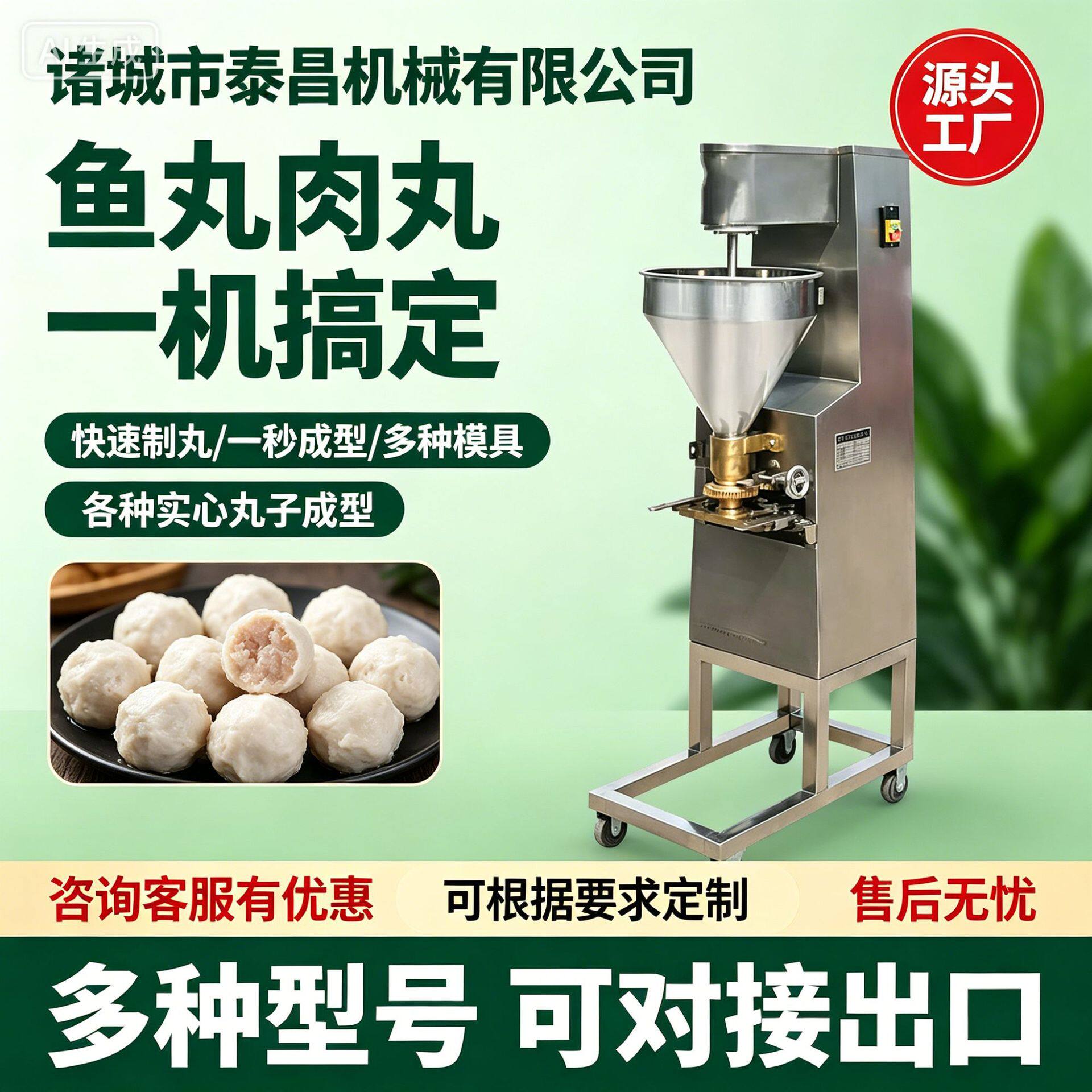 商用丸子机鱼丸肉丸一机搞定不锈钢墨鱼丸贡丸加工设备牛肉丸成型