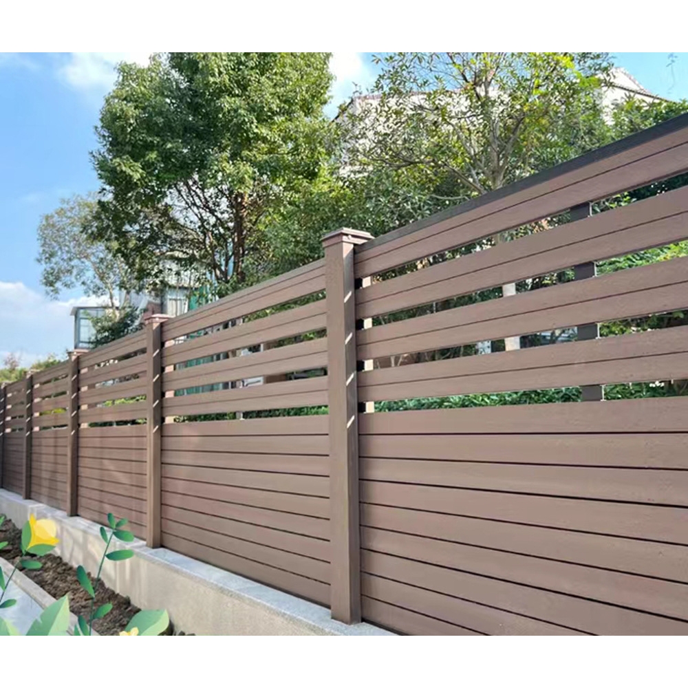 别墅庭院塑木围栏栅栏围墙 木塑栏杆卡槽式不腐耐用