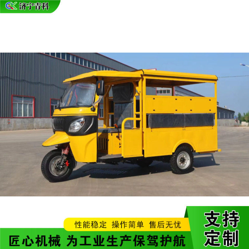 半封闭带雨棚客货两用嘟嘟车家用货运电动载客车公园游玩三轮车