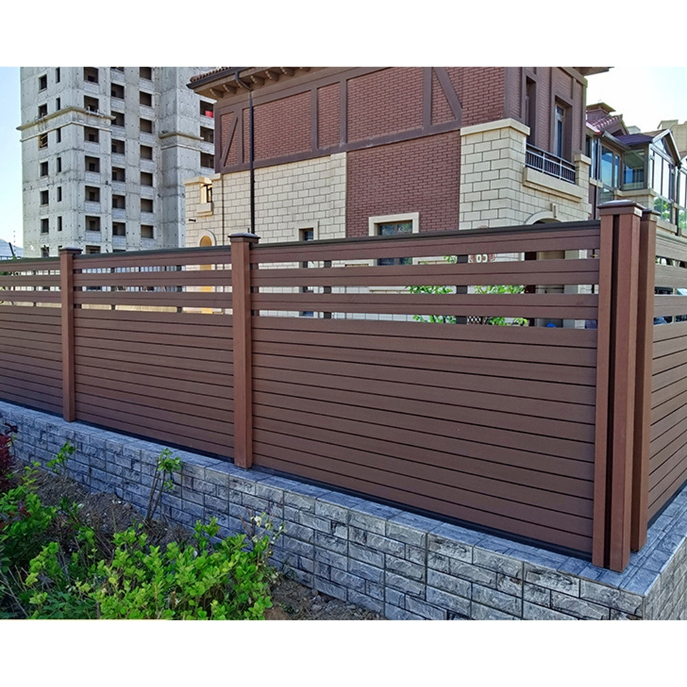 别墅塑木围栏围墙 花园阳台露台隔断护栏 户外塑木栏杆栅栏