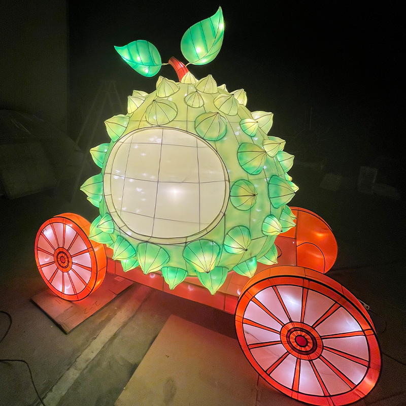 上海仿真榴莲车灯造型大型花灯拍摄道具公园商场亮化装饰源头厂家